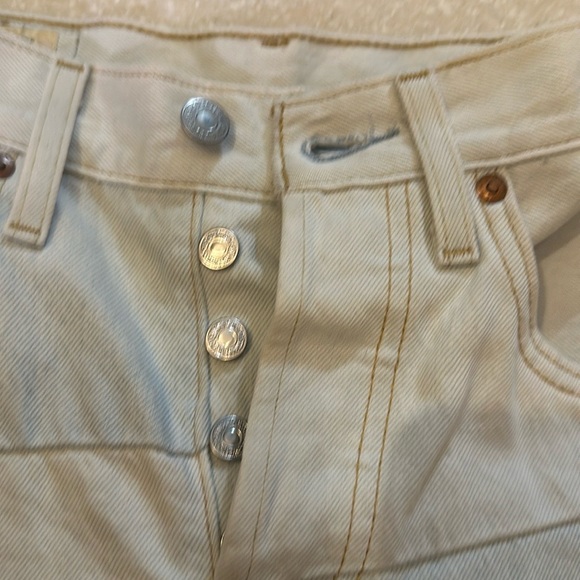 Levi 501 Cropped High Waisted Cutout Jean 28” - Picture 12 of 12